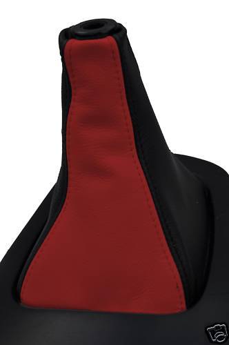 FITS MITSUBISHI EVO 5 6 7 8 GAITER 98-05 BLACK D RED LEATHR CUSTOM NEW