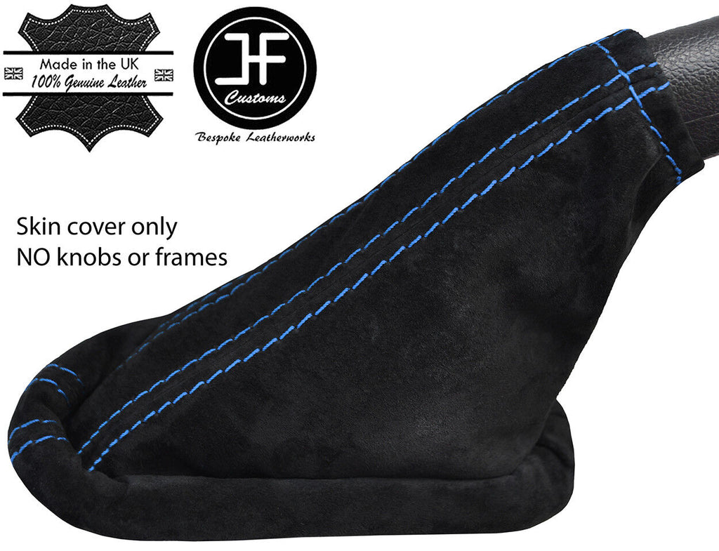 BLUE STITCH REAL SUEDE HANDBRAKE GAITER FITS FORD TRANSIT CONNECT 2002-2009