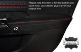 RED STITCH 2X REAR DOOR ARMREST LEATHER COVERS FITS HONDA ACCORD MK8 08-12