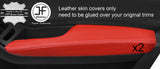 RED TOP GRAIN LEATHER 2X FRONT DOOR ARMREST COVERS FITS AUDI A4 B8 2008-2015