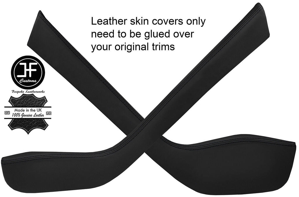 BLACK STITCH CONSOLE SIDE TRIM NAPPA LEATHER COVERS FITS TESLA MODEL S 85 12-16