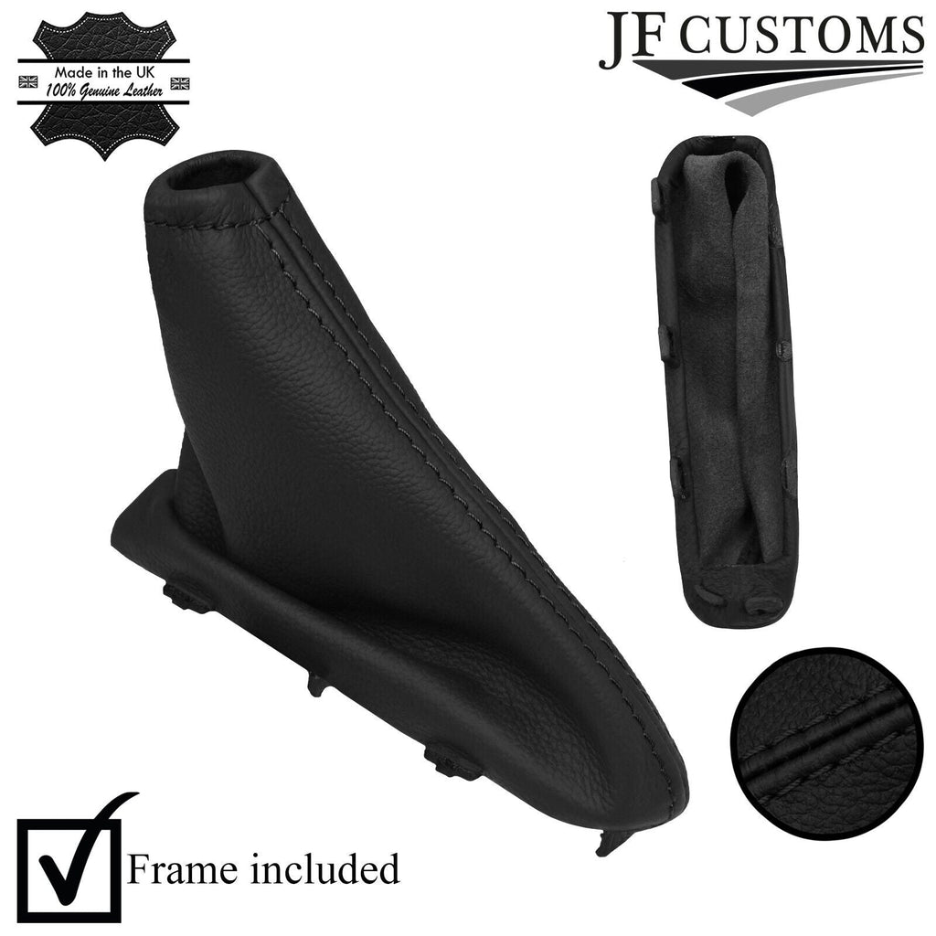 FITS VOLVO C30 06-13 BLACK STITCH LEATHER HANDBRAKE GAITER+PLASTIC FRAME