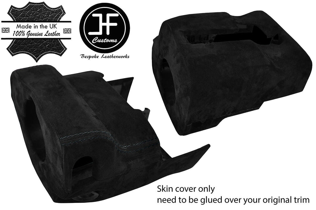 BLACK STITCH STEERING SHROUD COLUMN REAL SUEDE COVER FITS FORD MUSTANG 05-09