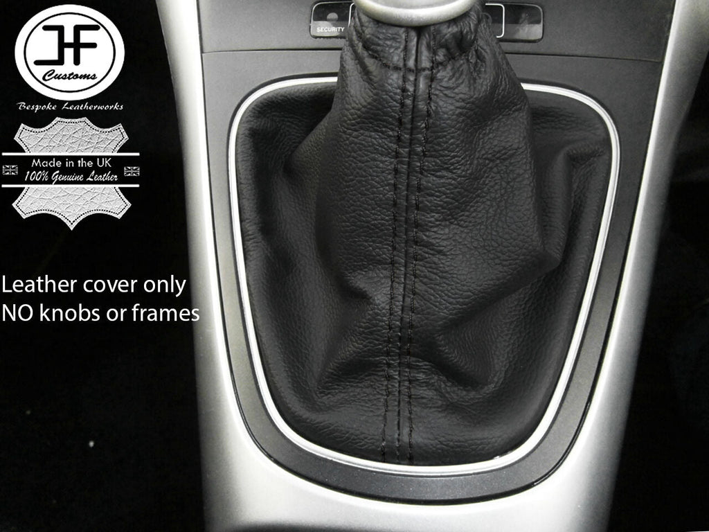 BLACK STITCHING REAL LEATHER MANUAL GEAR GAITER FITS TOYOTA AURIS 2007-2012