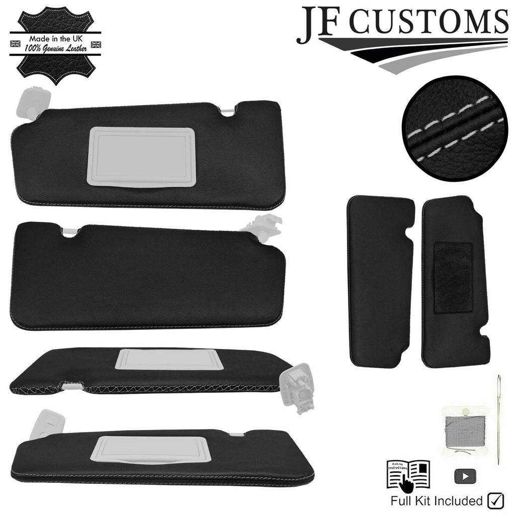 LIGHT GREY CROSS STITCH 2X SUN VISOR COVERS FOR SMART FORTWO 453 2014-2019