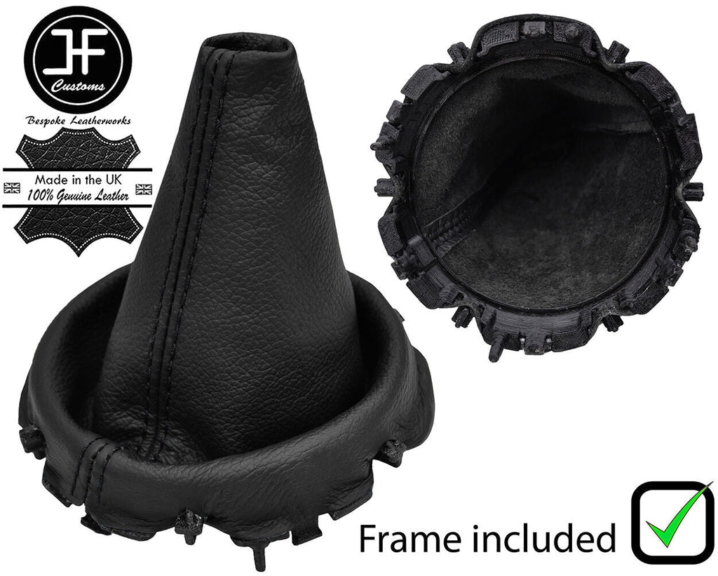 BLACK STITCH LEATHER GEAR GAITER + PLASTIC FRAME FOR BMW MINI R50 R53 2001-2006