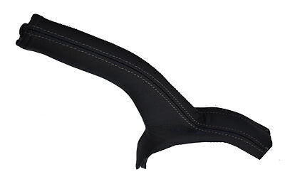 FITS VOLVO S40 V40 BLACK LEATHER HANDBRAKE GAITER grey stitch CUSTOM NEW