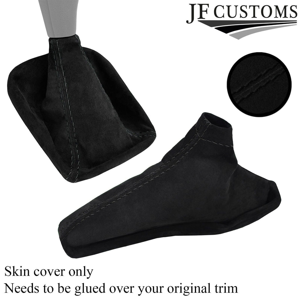 BLACK STITCH SUEDE GEAR+HANDBRAKE SET COVER FOR SUBARU IMPREZA WRX STI 05-07