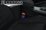 CREAM STITCH TRI STRIPE 2X SEAT BELT STALK LONG COVERS FITS BMW E90 E91 E92 E93