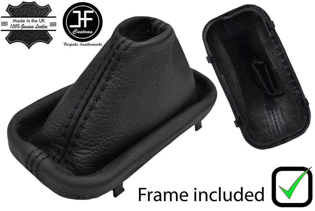 BLACK STITCH LEATHER AUTOMATIC GEAR GAITER+PLASTIC FRAME FITS BMW 7 E38 98-01