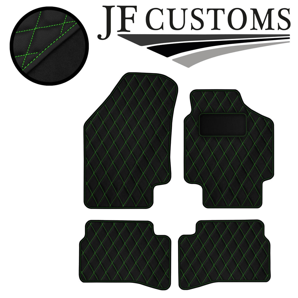 GREEN DIAMOND STITCH VINYL 4X TAILORED FLOOR CARPETS FOR KIA RIO 2005-2010 JF1
