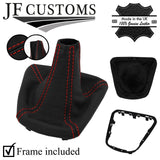 RED STITCH ITALIAN LEATHER GEAR GAITER + FRAME FITS CHRYSLER YPSILON 2011-2014