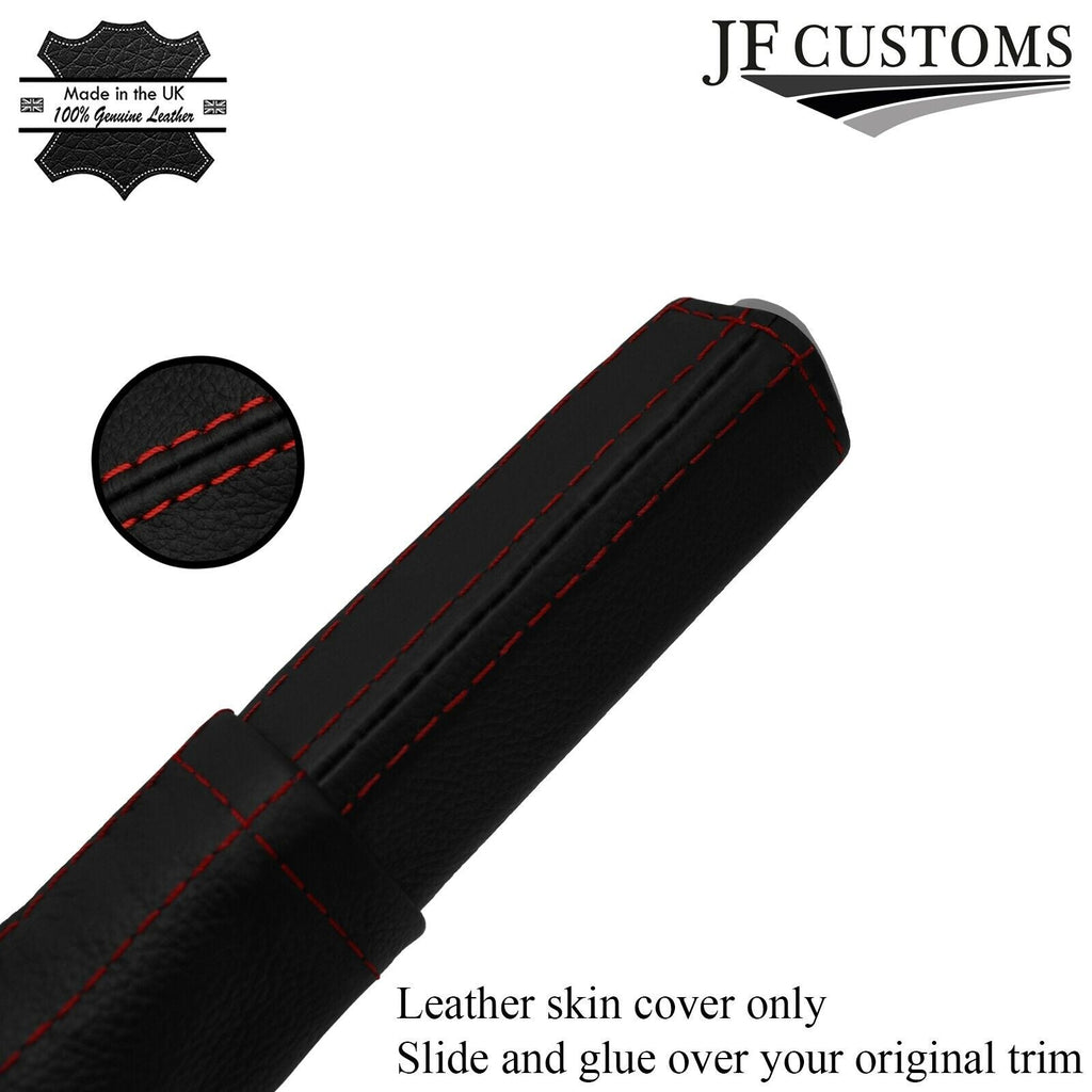 DARK RED STITCH LEATHER HANDBRAKE HANDLE COVER FOR VAUXHALL VIVARO 2019-2022
