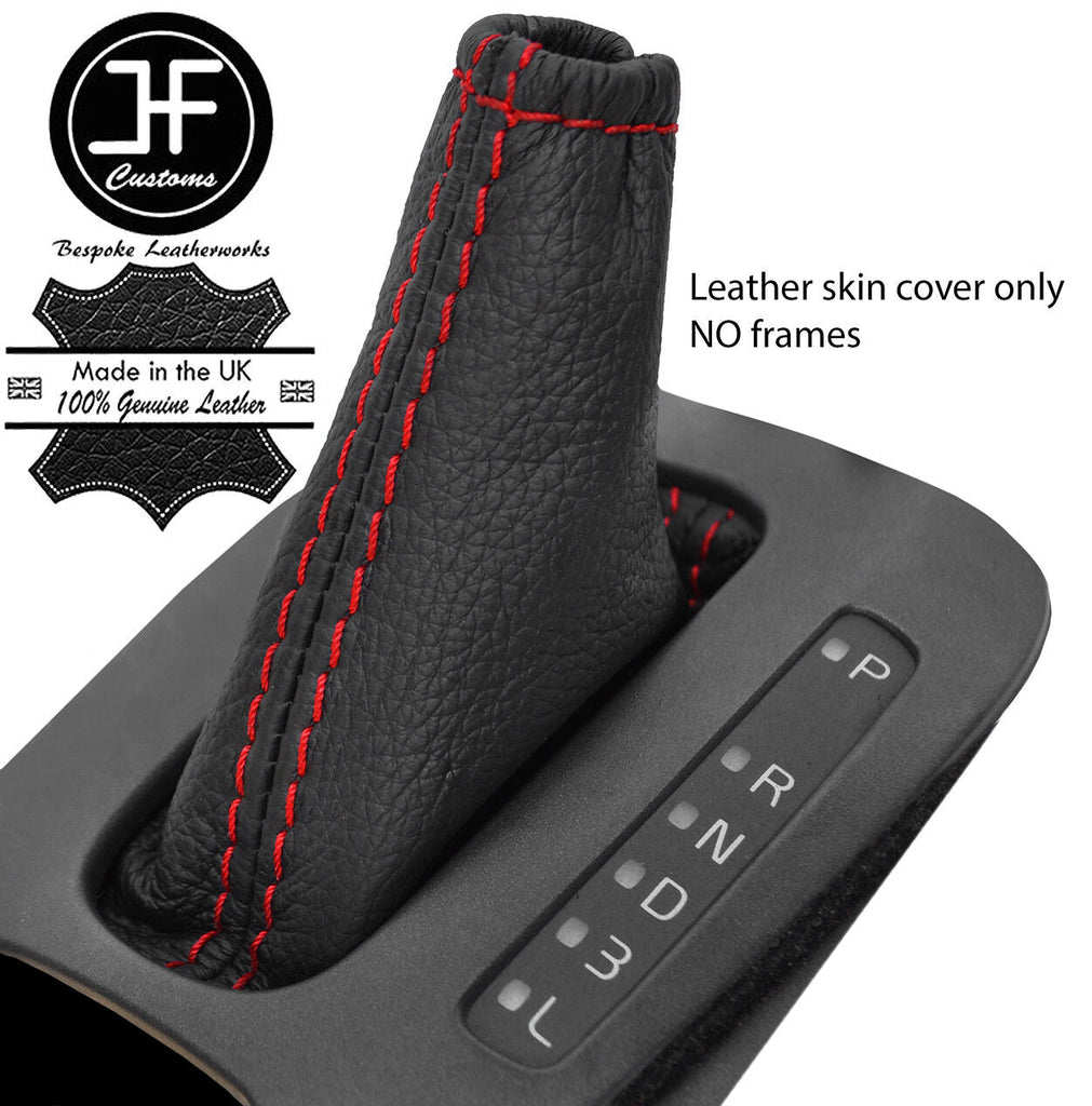RED STITCH TOP GRAIN LEATHER AUTOMATIC GEAR GAITER FITS VOLVO V70 S70 98-00