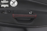 RED STITCH 2X FRONT DOOR HANDLE LEATHER COVER  FITS FORD KUGA MK2 2013-2017