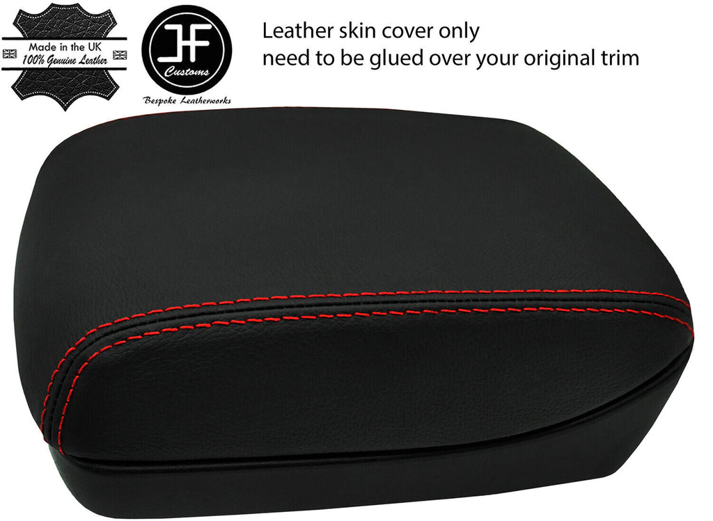 RED STITCH ARMREST LID REAL LEATHER COVER FITS SUZUKI GRAND VITARA 2003-2005