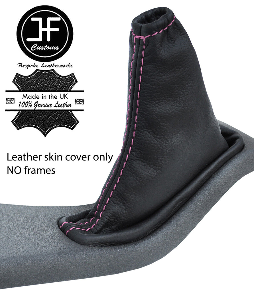 PINK STITCH TOP GRAIN LEATHER HANDBRAKE GAITER FITS FORD FOCUS MK2 2008-2011