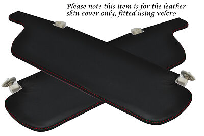 RED STITCH 2X SUN VISORS LEATHER SKIN COVERS FITS FORD RANGER 1999-2005