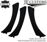 BLACK STITCH ITALIAN PERFORATED LEATHER 3X DOOR HANDLE COVERS FOR BMW E90 E9X