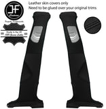 BLACK STITCH 2X UPPER AND 2X LOWER B PILLAR LEATHER COVER FOR AUDI Q5 2008-2015