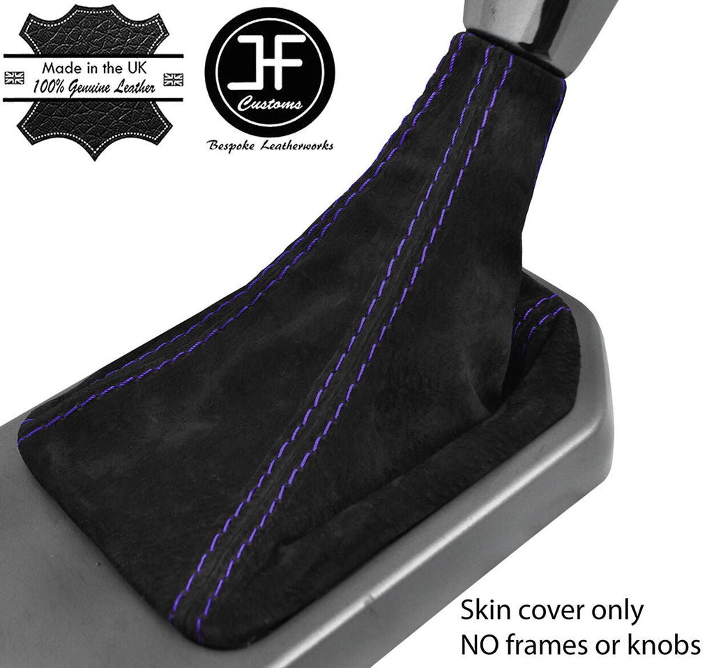 PURPLE STITCH REAL SUEDE MANUAL GEAR GAITER FOR LAND ROVER DISCOVERY 3 LR3 04-09