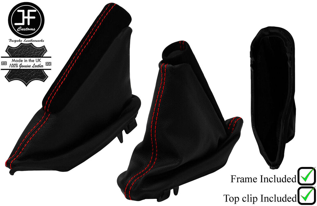 RED STITCH SUEDE TOP CLIP+LEATHER HANDBRAKE+FRAME FOR BMW MINI F55 F56 F57
