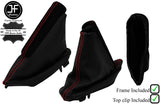 RED STITCH SUEDE TOP CLIP+LEATHER HANDBRAKE+FRAME FOR BMW MINI F55 F56 F57