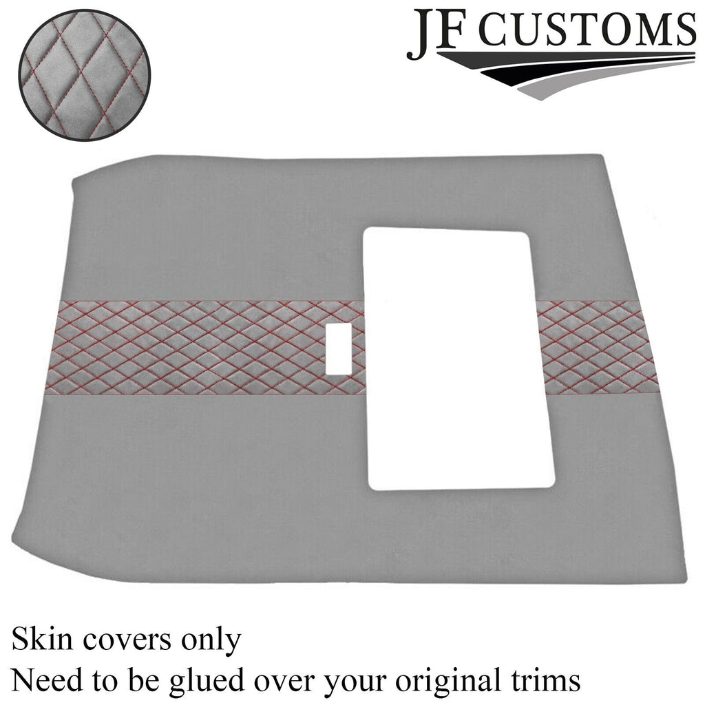 DSG2 D RED STITCH L GREY LUXE SUEDE SUNROOF HEADLINER COVER FOR OVER 25 MG 99-05