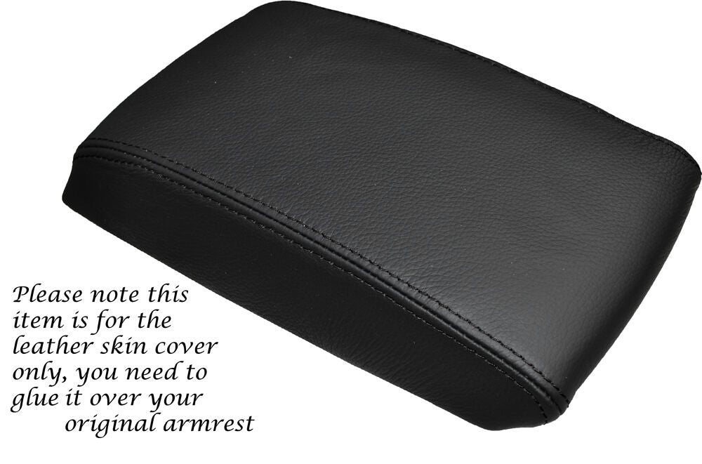 BLACK STITCH LEATHER ARMREST SKIN COVER FITS SKODA OCTAVIA MK2 2004-2012
