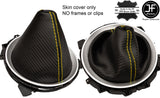 YELLOW STITCH CARBON FIBER VINYL MANUAL GEAR GAITER FITS 350Z Z33 2002-2009
