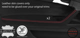 RED STITCH 2X FRONT DOOR HANDLE ARMREST LEATHER COVER FOR AUDI A3 04-12 3DOOR