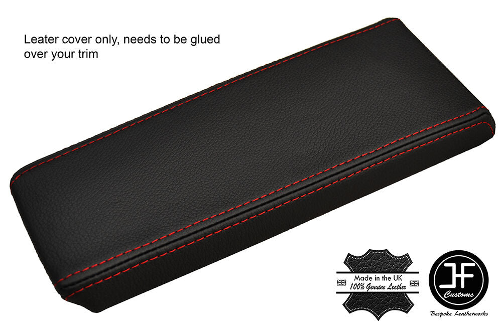 RED STITCHING ARMREST LID GENUINE LEATHER COVER  FITS VOLVO 740 760 940 960