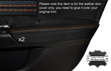ORANGE STICH 2X FRONT DOOR ARMREST LEATHER COVERS FITS HONDA ACCORD MK8 08-12