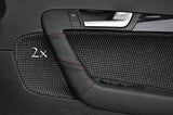 FITS AUDI A3 04-09  2X DOOR HANDLE COVERS red stitch CUSTOM NEW MADE IN UK