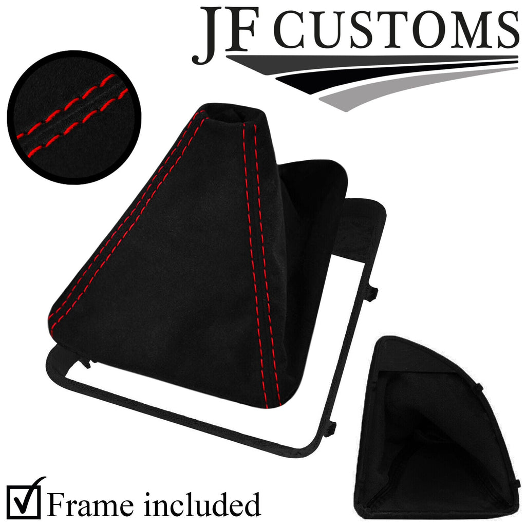 RED STITCH SUEDE MANUAL GEAR GAITER +PLASTIC FRAME FOR BMW E81 E82 E87 E88