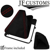 RED STITCH SUEDE MANUAL GEAR GAITER +PLASTIC FRAME FOR BMW E81 E82 E87 E88