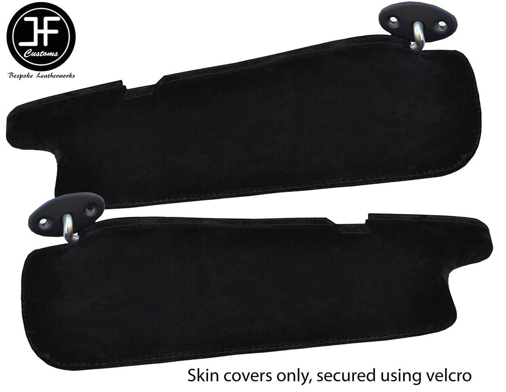 BLACK STITCH 2X SUN VISORS SUEDE COVERS FOR TOYOTA MR2 MK1 84-90 STYLE 2