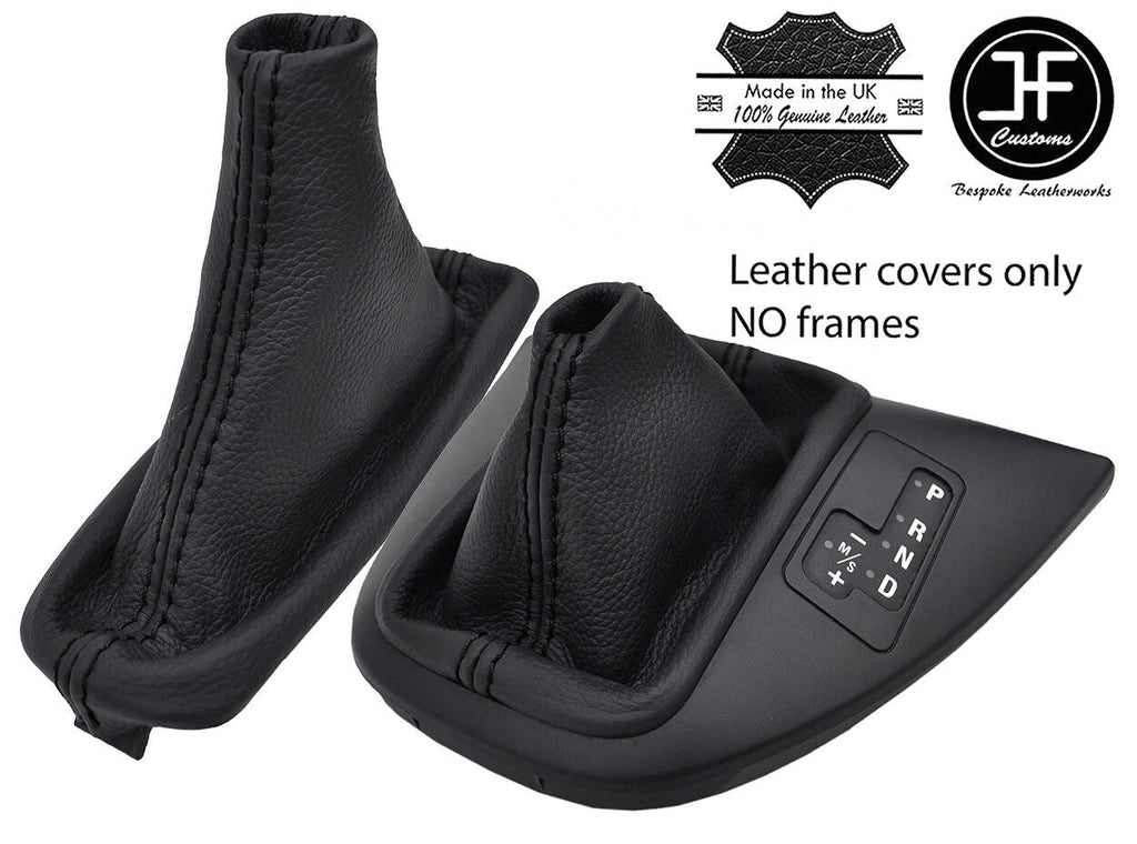 BLACK STITCH TOP GRAIN REAL LEATHER AUTOMATIC GAITER SET FOR BMW X5 E53 00-06