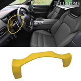 FOR MASERATI LEVANTE YELLOW LEATHER COVERED UPPER STEERING COLUMN TRIM + FRAME