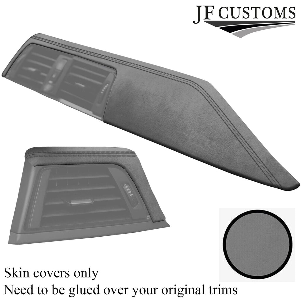 GREY STITCH RED SUEDE 2X FRONT DASH TRIM COVERS FITS BMW F30 F31 11-18