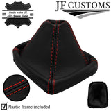 RED STITCH ITALIAN LEATHER GEAR GAITER + PLASTIC FRAME FITS FIAT CROMA 05-10