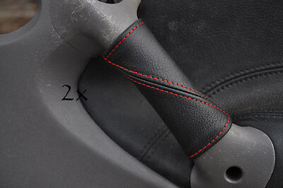 FITS FORD KA 1996 - 2006  2X DOOR HANDEL COVERS red stitch CUSTOM NEW MADE IN UK