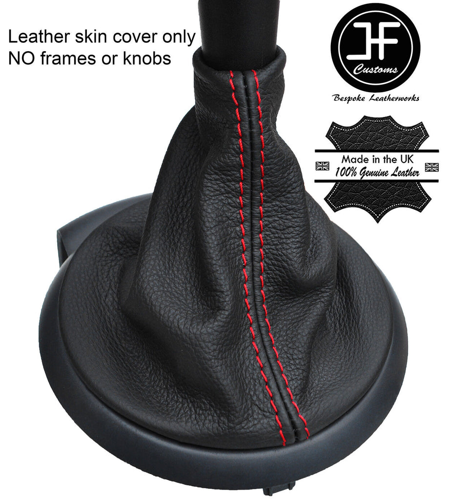 RED STITCH TOP GRAIN REAL LEATHER GEAR GAITER FITS PEUGEOT PARTNER 2008-2017