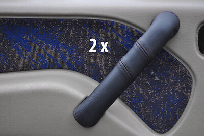 black stitch FITS NISSAN TERRANO 93-06  2X FRONT DOOR HANDLE LEATHER COVER