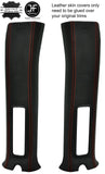 RED STITCH 2X UPPER B PILLAR LEATHER COVERS FITS JEEP WRANGLER JK 11-17 2DR