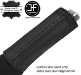 BLACK & BLACK STRIPE LEATHER HANDBRAKE HANDLE COVER FOR VOLVO S40 V50 MK2 04-07