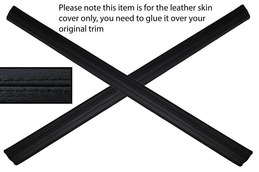 BLACK STITCH 2X DOOR SILL TRIM SKIN COVERS FITS TOYOTA LEXUS SOARER 90-00