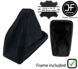 BLACK STICH LEATHER AUTOMATIC GEAR+PLASTIC FRAME FOR ALFA ROMEO GIULIETTA 10-19