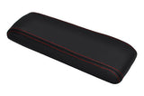 FITS ALFA ROMEO MITO 2009+ BLACK LEATHER ARMREST COVER red stitching CUSTOM NEW