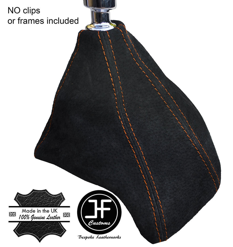 ORANGE STITCHING MANUAL SUEDE GEAR GAITER FITS FORD TRANSIT CUSTOM 2013-2016